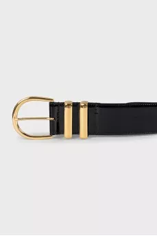 Black patent leather belt