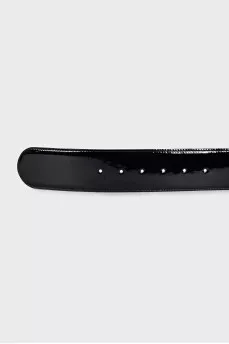 Black patent leather belt