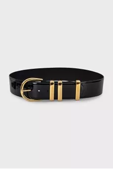 Black patent leather belt