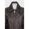 Brown distressed leather jacket