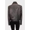 Brown distressed leather jacket