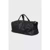 Черная дорожная сумка из кожи