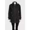 Demi-season straight-cut jacket with a zipper