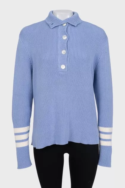 Blue pullover with buttons
