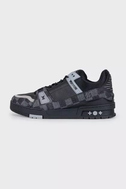 Men's black sneakers with logo
