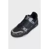 Men's black sneakers with logo