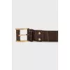 Men's leather belt with interchangeable buckles