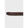 Men's leather belt with interchangeable buckles