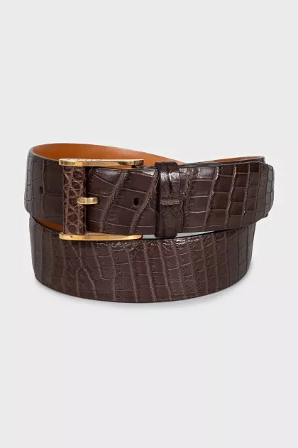 Men's leather belt with interchangeable buckles