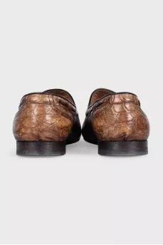 Men's leather loafers decorated with embossing
