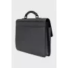 Men's black leather briefcase