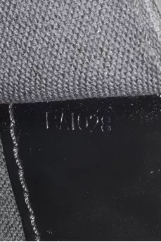 Men's black leather briefcase