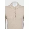 Beige wool polo shirt with tag
