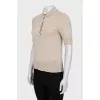 Beige wool polo shirt with tag