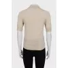 Beige wool polo shirt with tag