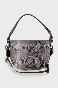 Animal print leather crossbody bag