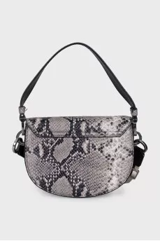 Animal print leather crossbody bag