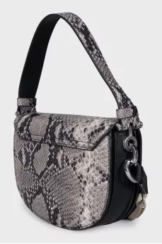 Animal print leather crossbody bag