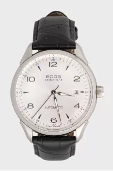 Men's watch with embossed strap