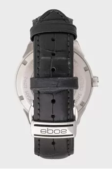 Men's watch with embossed strap