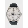 Men's watch with a blue leather strap