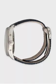 Men's watch with a blue leather strap