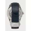 Men's watch with a blue leather strap