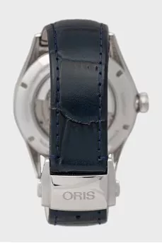 Men's watch with a blue leather strap
