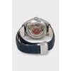 Men's watch with a blue leather strap