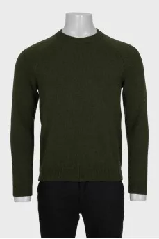 Men's green wool sweater