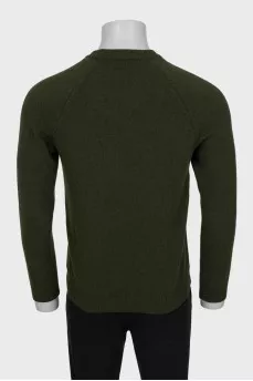 Men's green wool sweater
