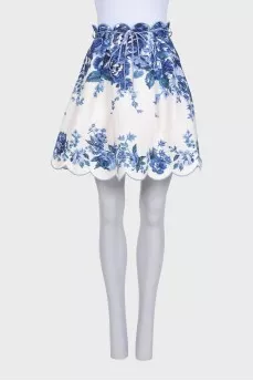 White linen skirt with this print