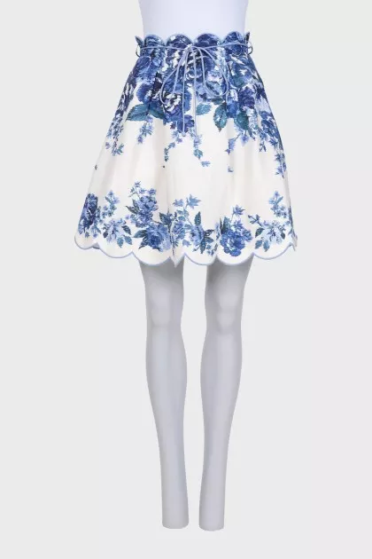 White linen skirt with this print