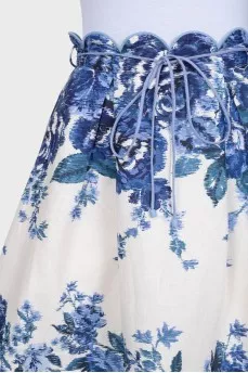 White linen skirt with this print