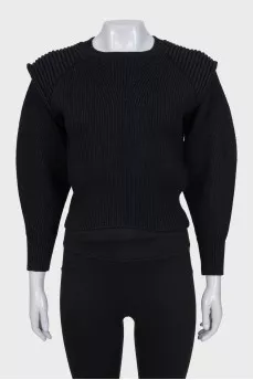 Cropped wool jumper