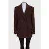 Brown straight-cut wool coat