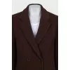 Brown straight-cut wool coat