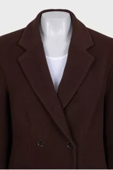 Brown straight-cut wool coat