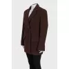 Brown straight-cut wool coat