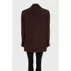 Brown straight-cut wool coat