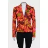 Orange floral print jacket