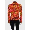 Orange floral print jacket