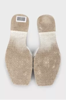 White leather flip-flops