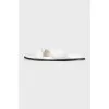 Men's white leather flip-flops