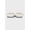 Men's white leather flip-flops