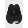 Men's white leather flip-flops