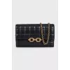 Quilted leather bag with chain