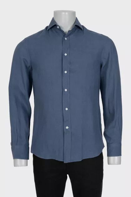 Men's straight blue shirt