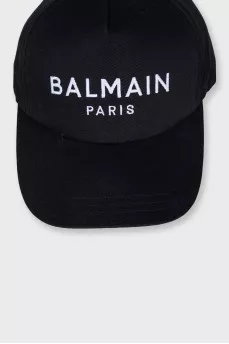 Men's black cap with branded embroidery