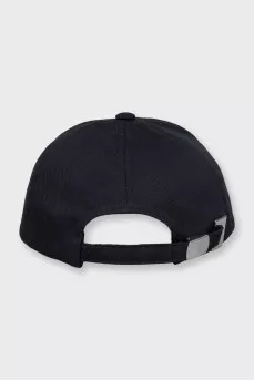 Men's black cap with branded embroidery